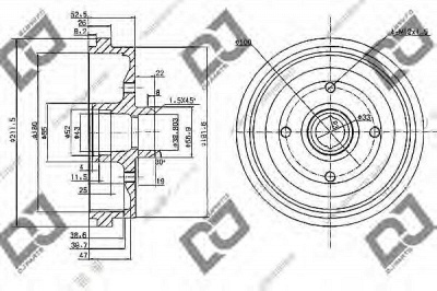 DJ PARTS br1062 -  Тормозной барабан